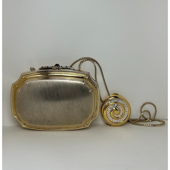 Vintage Judith Leiber Convertible Minaudiere with Crystal and Gemstone Clasp - Picture 3 of 10